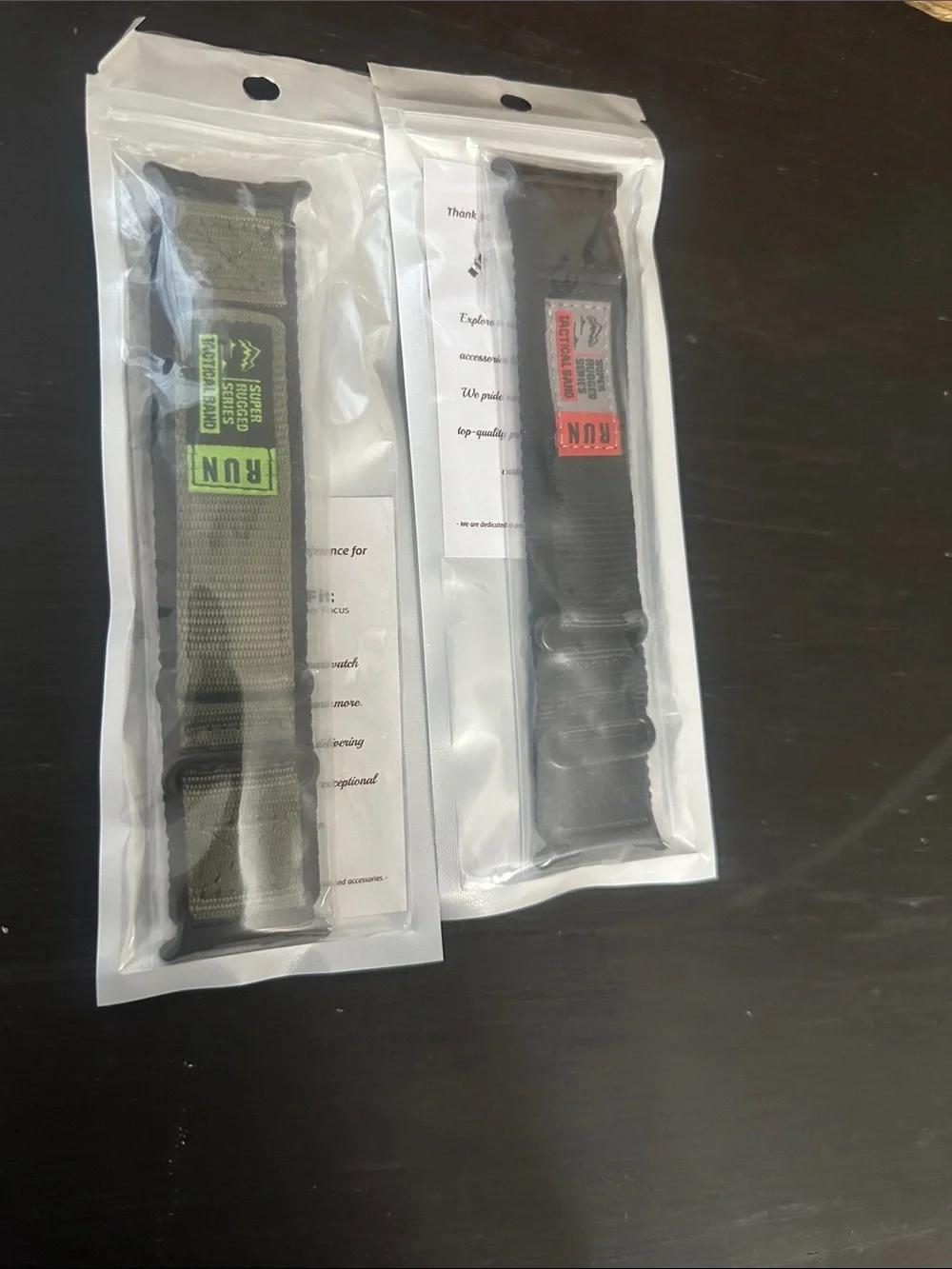 Tactical Nylon Watch Strap — Black and Olive set of 2 by Premifit NWT